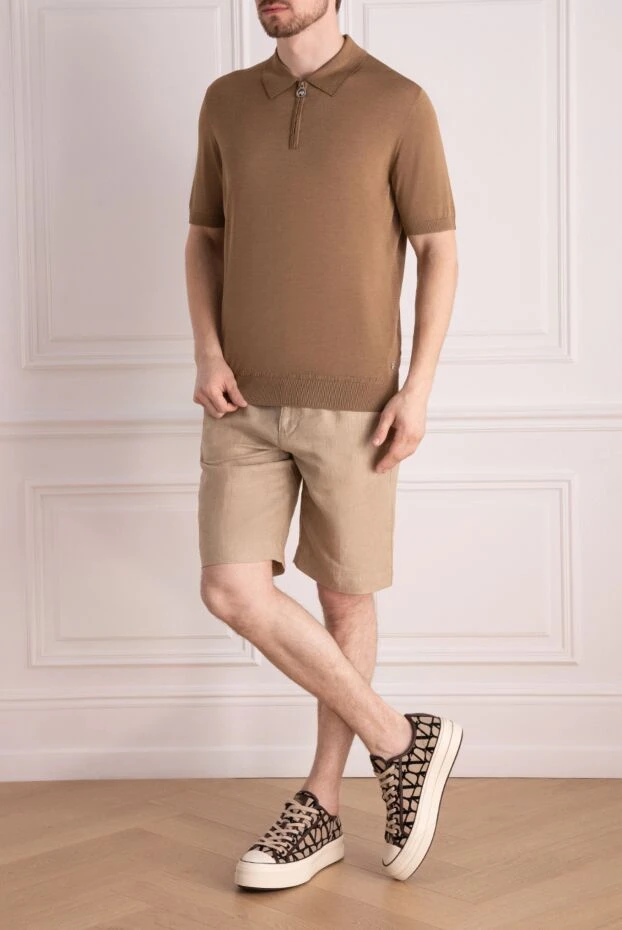 Loro Piana man men's beige linen shorts купить с ценами и фото 178717 - photo 2