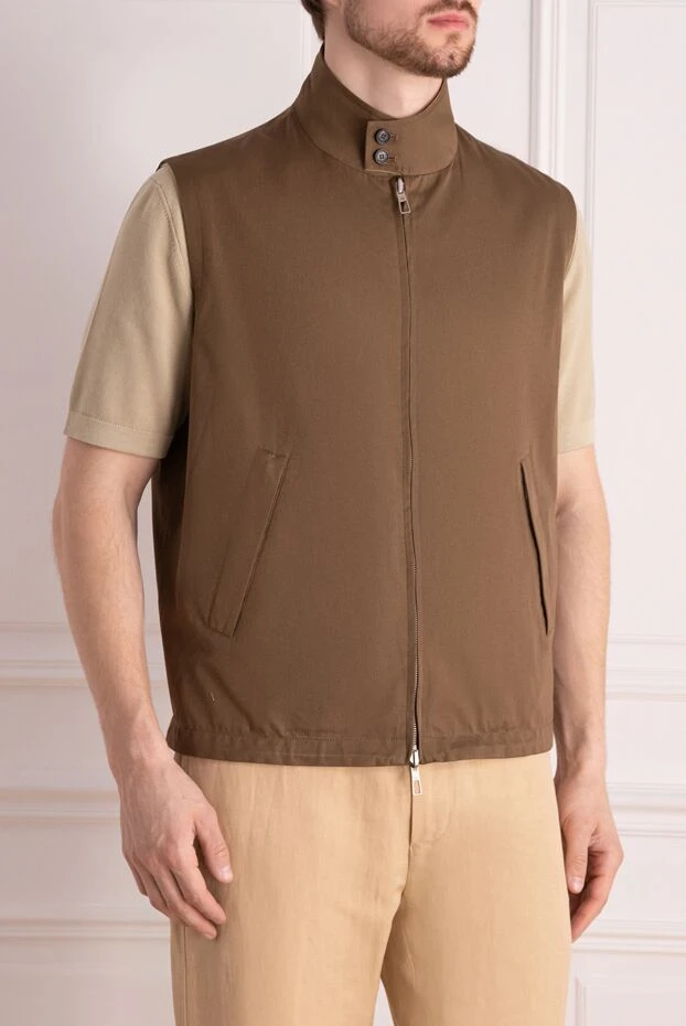 Loro Piana ерлерге арналған қоңыр мақтадан жасалған жилет 178719 - фото 3