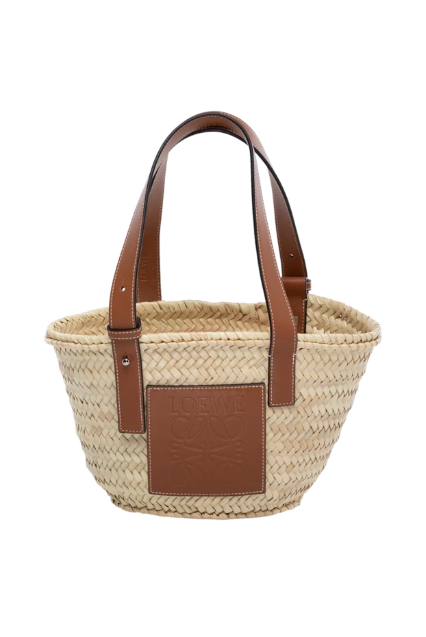 Loewe woman women's beige bag made of straw and genuine leather купить с ценами и фото 178728 - photo 1