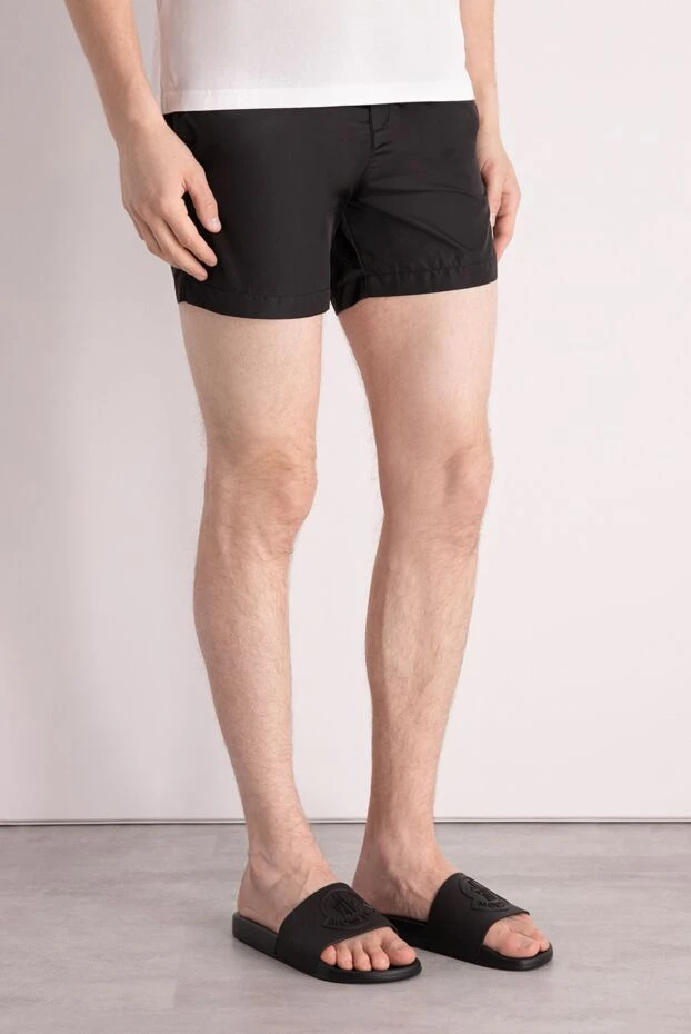 Moncler black men's beach shorts made of polyamide 178733 - photo 3