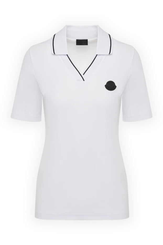 Moncler woman women's white cotton polo купить с ценами и фото 178735 - photo 1