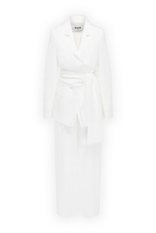 MSGM woman women's white linen and viscose suit with trousers купить с ценами и фото 178746 - photo 1