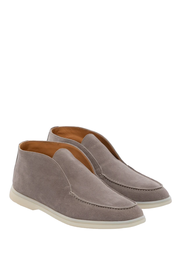 Fleur de Paris контрасты табаны және тігісі бар әйелдер сұр күдері лоферлері 178761 - фото 3