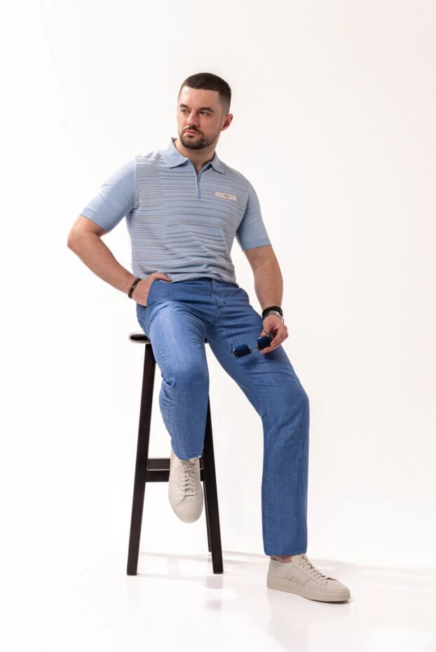 Santoni white sneakers with a minimalist design made of genuine leather 178778 - photo 2