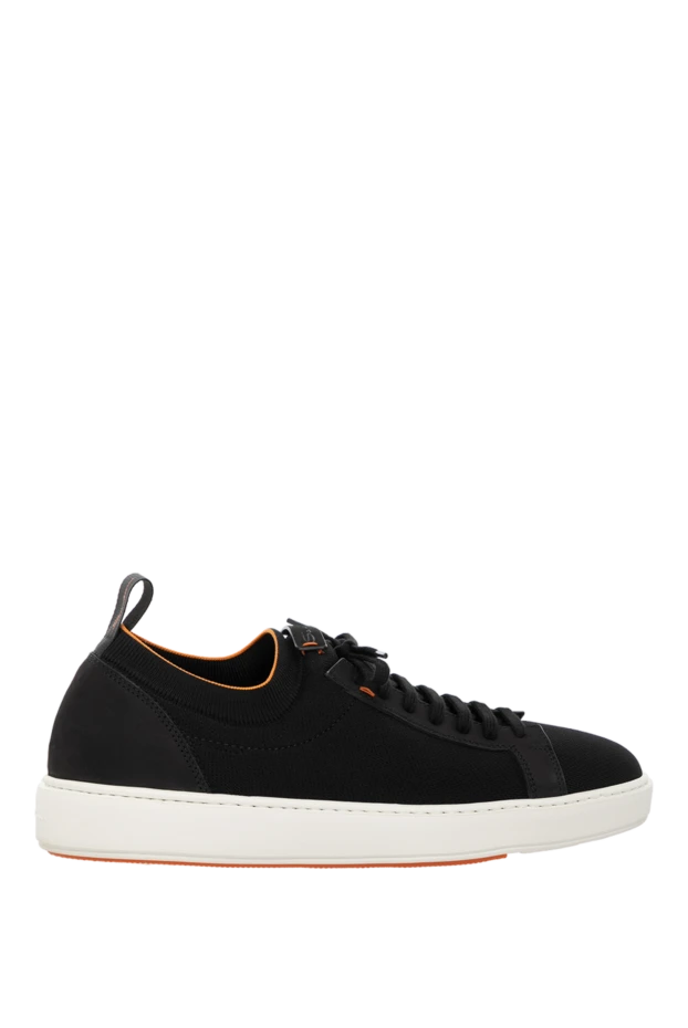 Santoni man black men's sneakers made of textile and suede купить с ценами и фото 178779 - photo 1