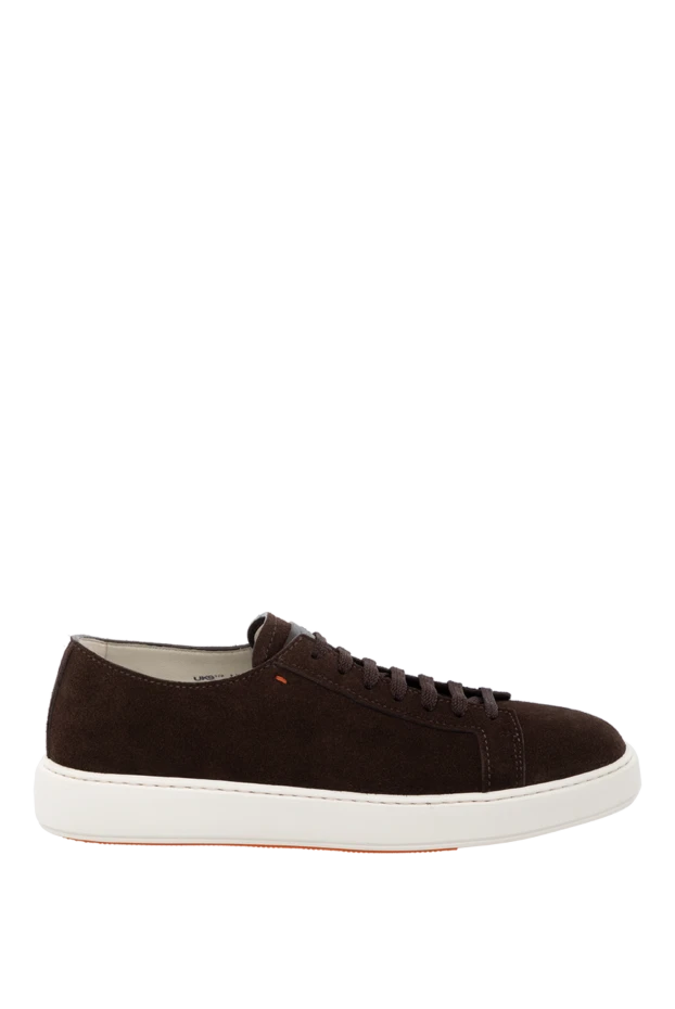 Santoni man men's brown suede sneakers купить с ценами и фото 178780 - photo 1