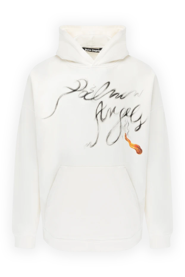 Palm Angels man men's white cotton hoodie купить с ценами и фото 178810 - photo 1