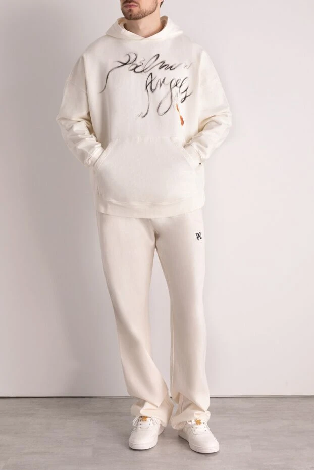 Palm Angels man men's white cotton hoodie купить с ценами и фото 178810 - photo 2