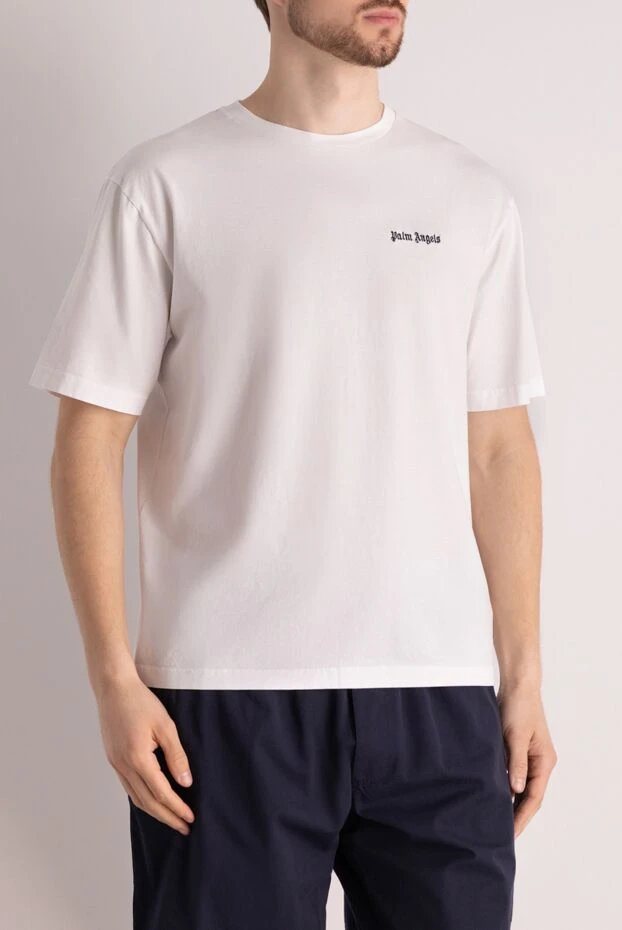 Palm Angels ерлерге арналған ақ мақтадан жасалған футболка, көше киімі 178816 - фото 3