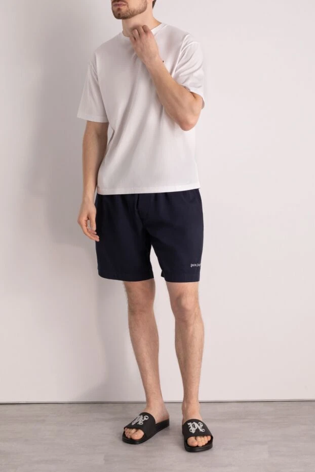 Palm Angels man men's blue cotton shorts купить с ценами и фото 178819 - photo 2