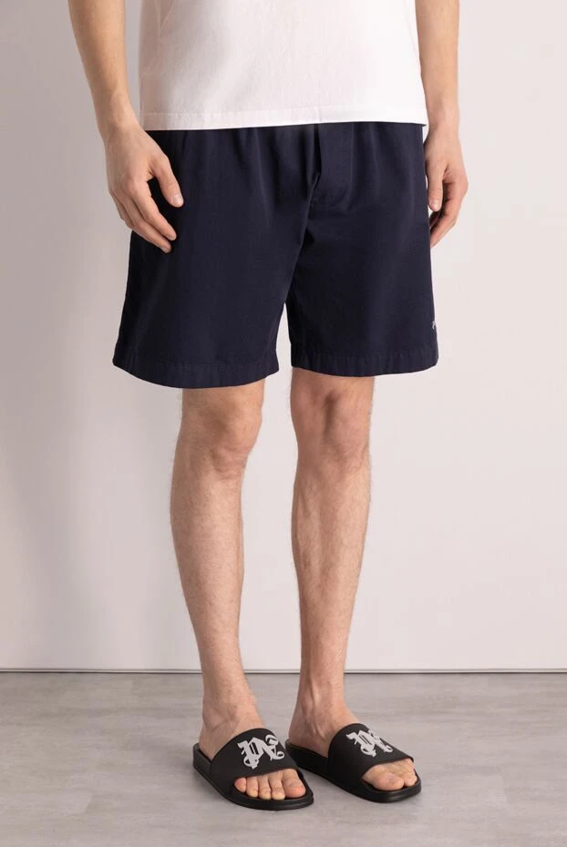 Palm Angels ерлерге арналған көк мақтадан жасалған шорт 178819 - фото 3