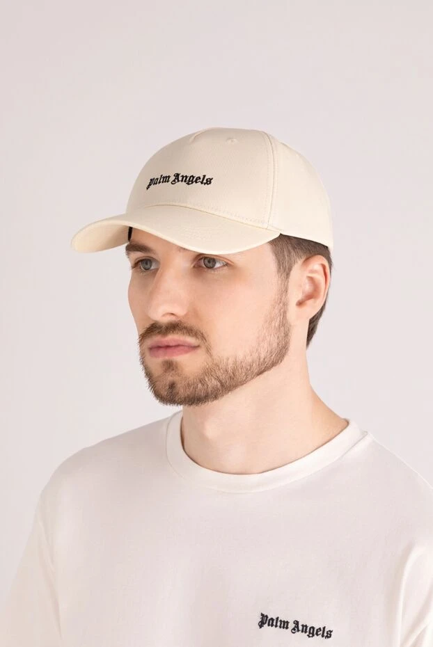 Palm Angels man cotton cap for men, beige купить с ценами и фото 178826 - photo 2