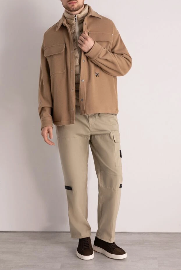 Palm Angels man men's beige wool jacket купить с ценами и фото 178838 - photo 2