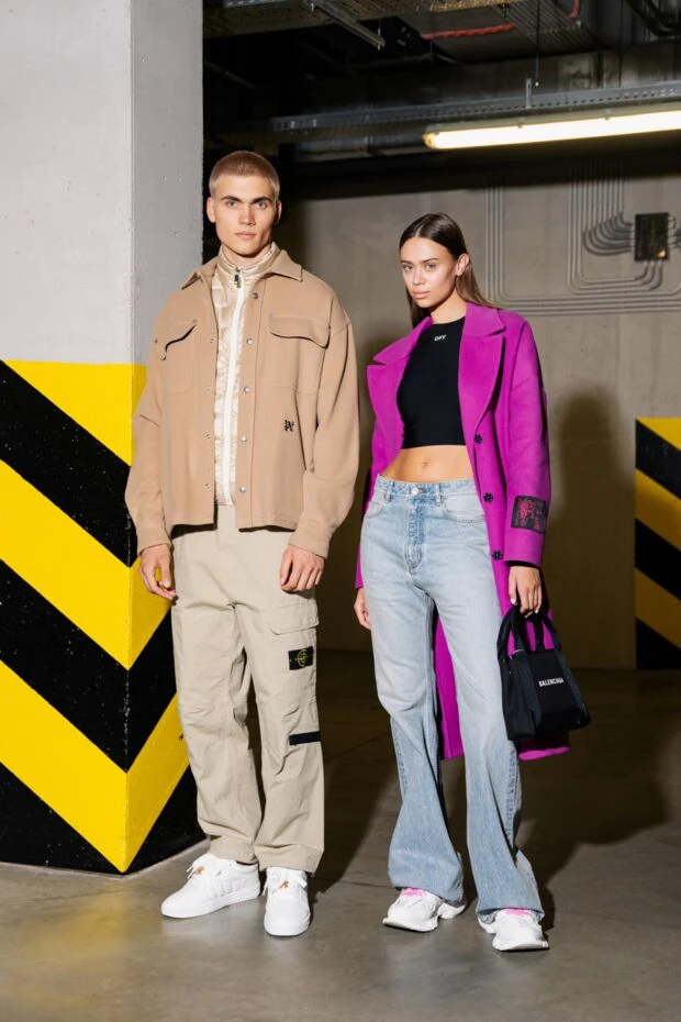 Palm Angels жилет бежевый мужской из полиамида 178839 - фото 2