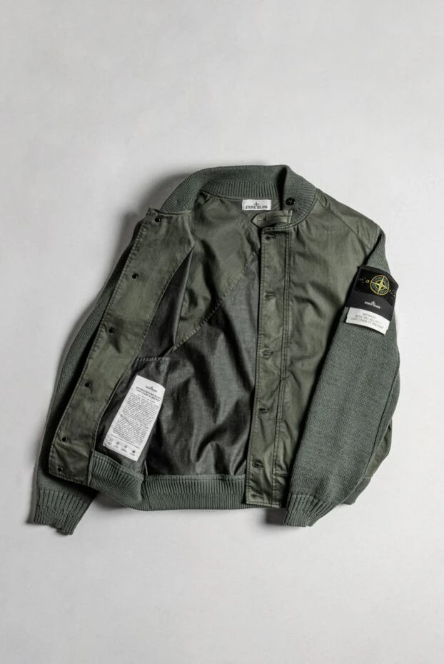 Stone Island куртка зеленая мужская из хлопка 178847 - фото 2