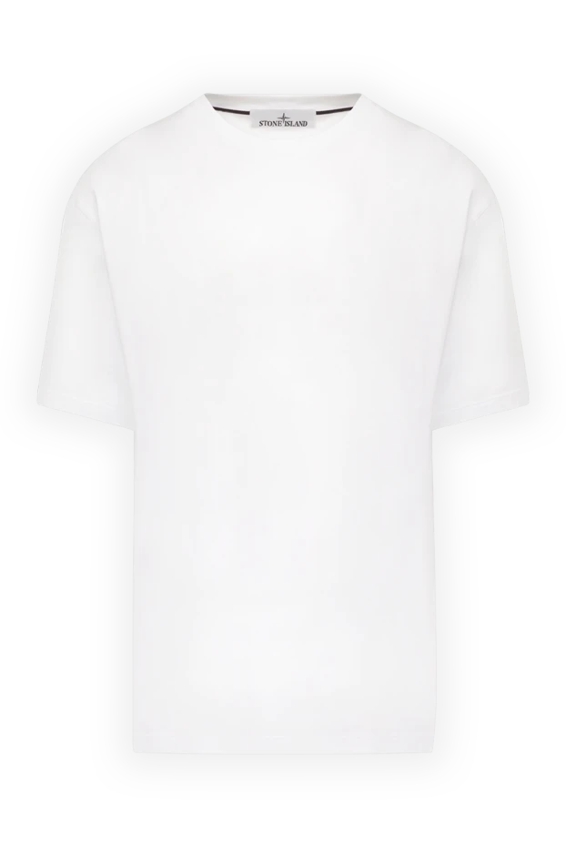 Stone Island man white cotton t-shirt for men купить с ценами и фото 178848 - photo 1