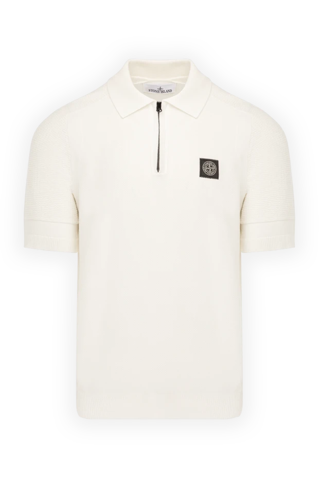 Stone Island man men's white cotton polo купить с ценами и фото 178853 - photo 1