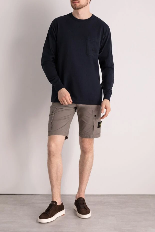 Stone Island man men's gray shorts made of cotton and elastane купить с ценами и фото 178859 - photo 2