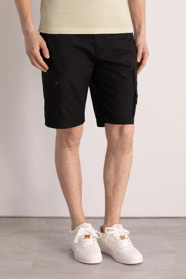 Stone Island шорты мужские черные из хлопка и эластана 178861 - фото 3