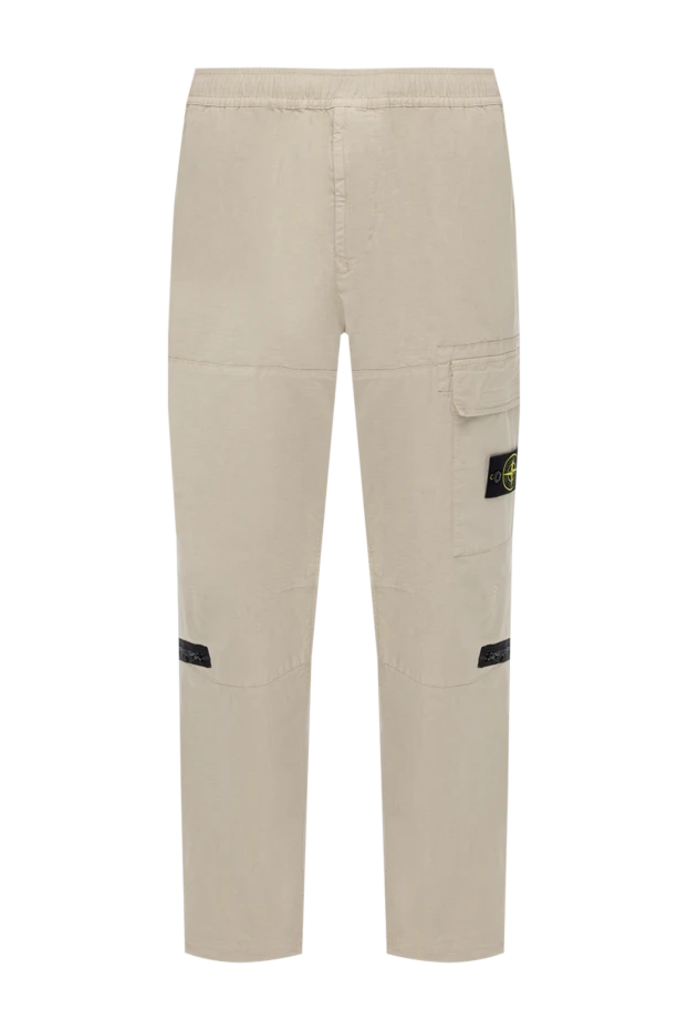 Stone Island man men's beige trousers made of cotton and elastane купить с ценами и фото 178864 - photo 1