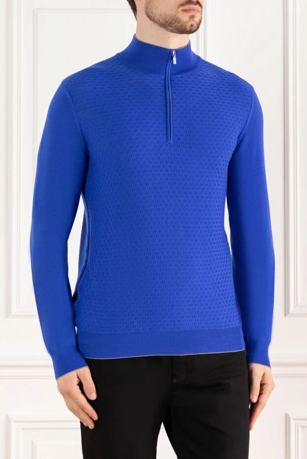 Svevo тройер шерстяной синий мужской на молнии 178885 - фото 3