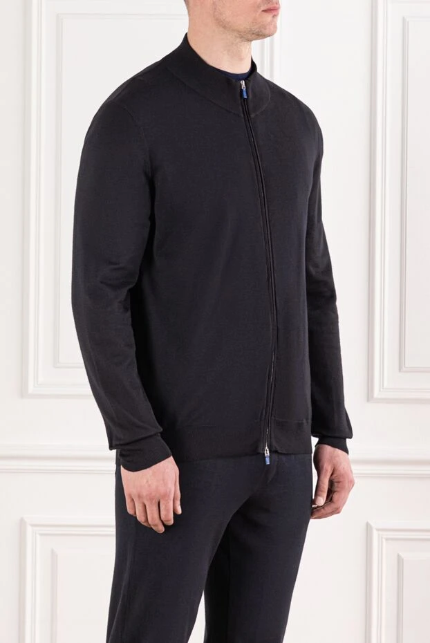 Svevo сыдырмасы бар қара мақта бомбер кардиган 178886 - фото 3