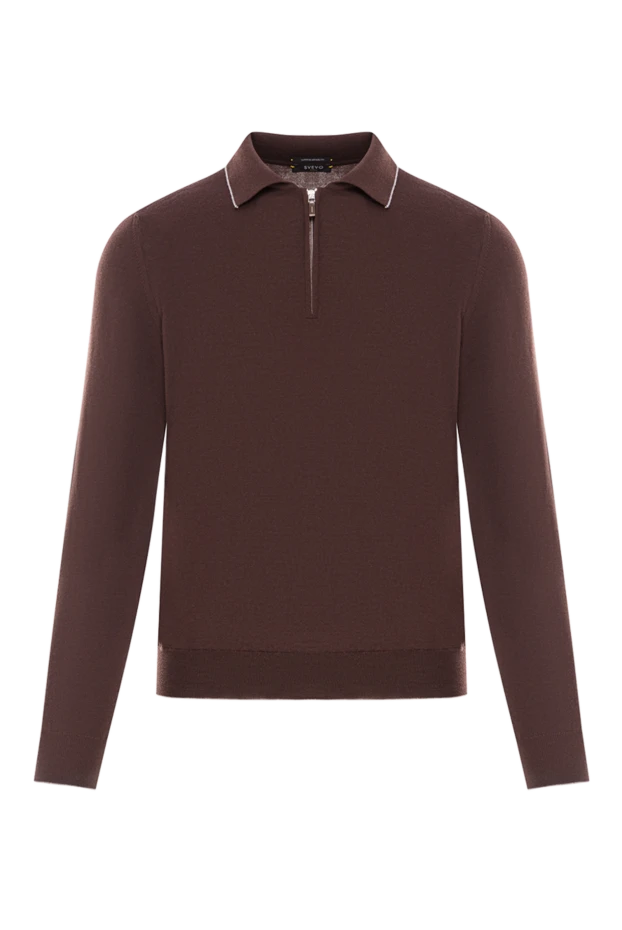 Svevo коричневое шерстяное поло на молнии с длинным рукавом 178887 - фото 1