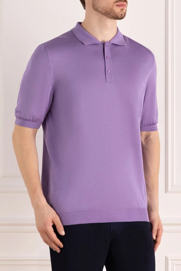 Svevo поло мужское фиолетовое из шелка 178888 - фото 3