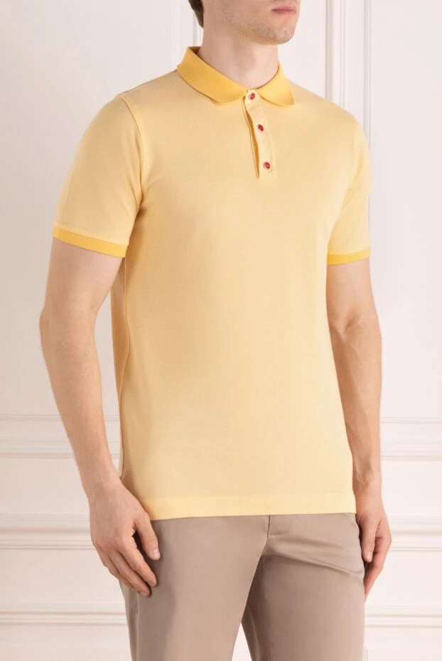 Kiton ерлерге арналған сары мақтадан жасалған поло 178895 - фото 3