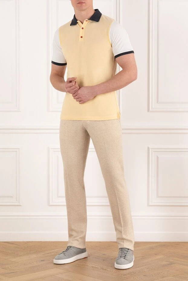Kiton men's yellow polo with contrast collar 178896 - photo 2