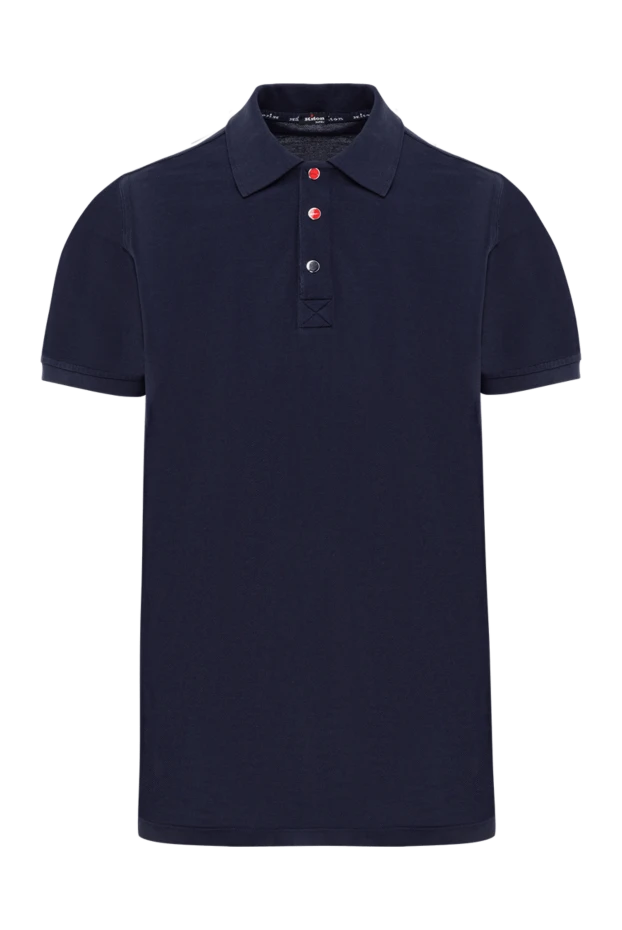 Поло мужское голубое на кнопках из хлопка - фото 1