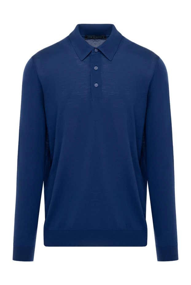 Kiton man long sleeve men's blue wool polo 178902 - photo 1