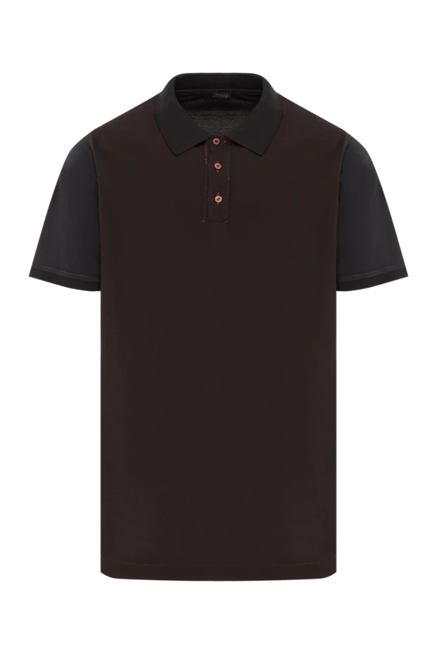 Kiton ерлерге арналған қызыл түймелері бар қоңыр мақтадан жасалған поло жейдесі 178908 - фото 1