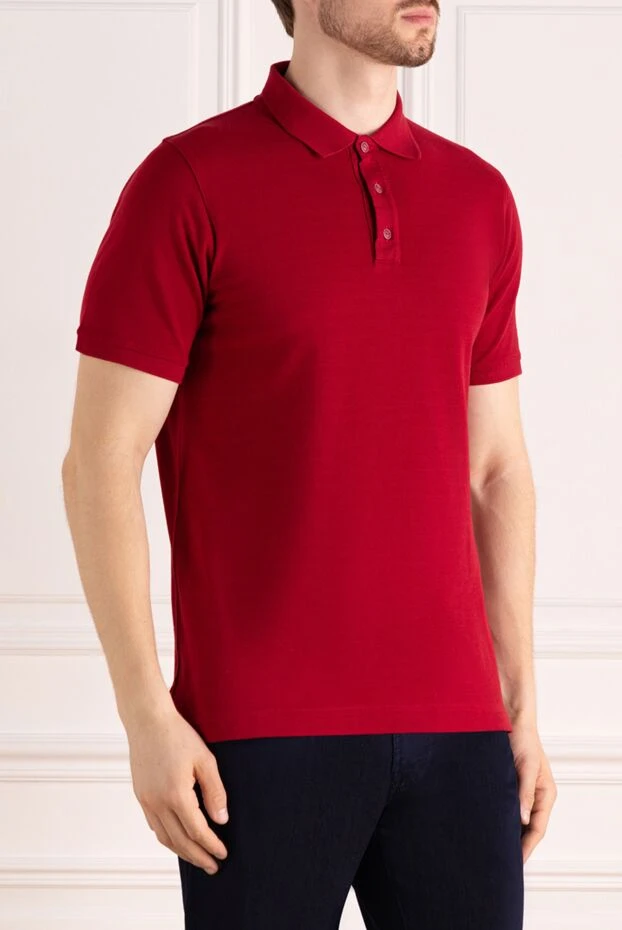 Kiton ерлерге арналған қою қызыл мақтадан жасалған жейде поло көйлегі
 178909 - фото 3