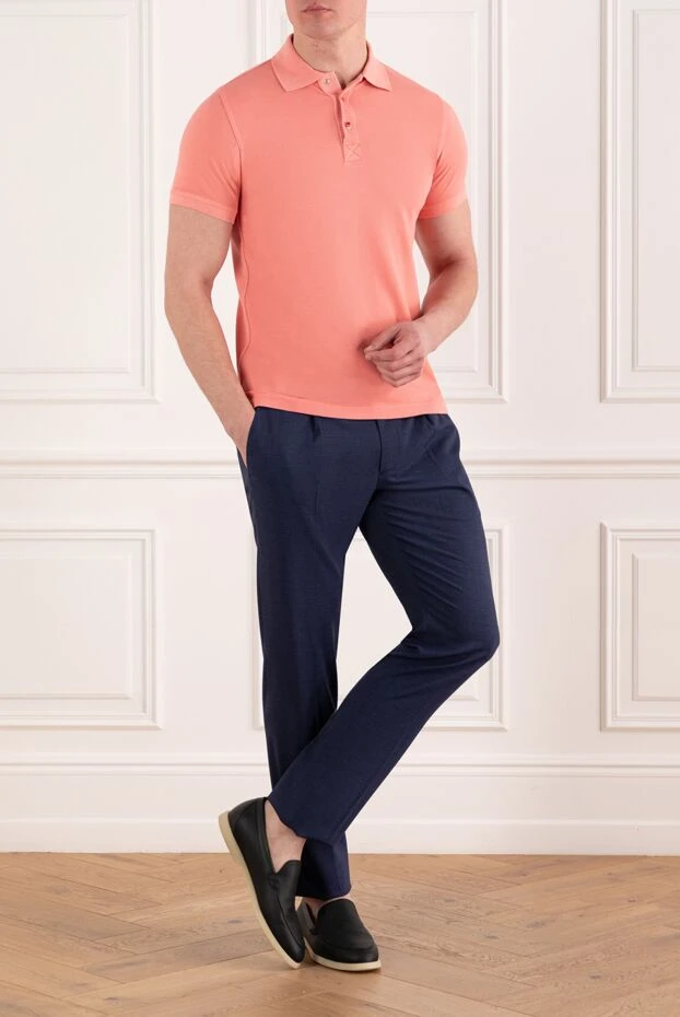 Kiton поло мужское розовое из хлопка 178910 - фото 2