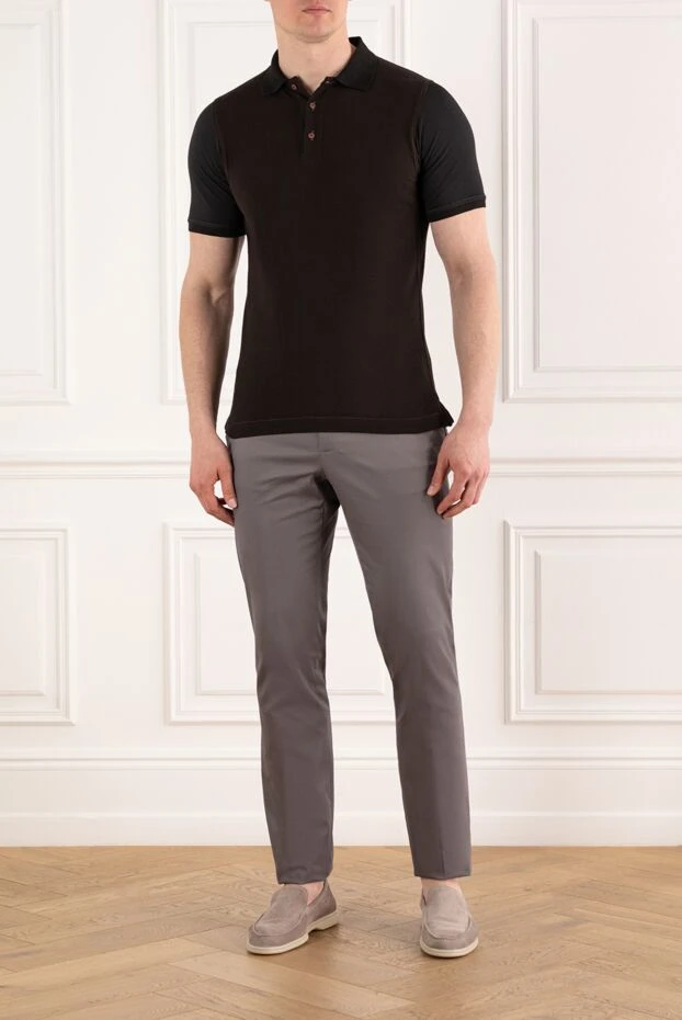 Kiton ерлерге арналған қызыл түймелері бар мақтадан жасалған поло жейдесі
 178915 - фото 2