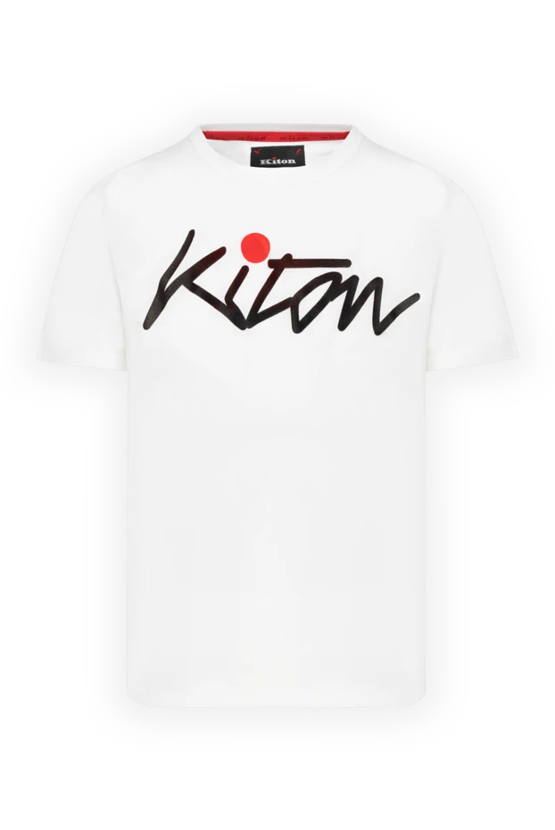 T-shirt with logo white men's cotton - photo 1