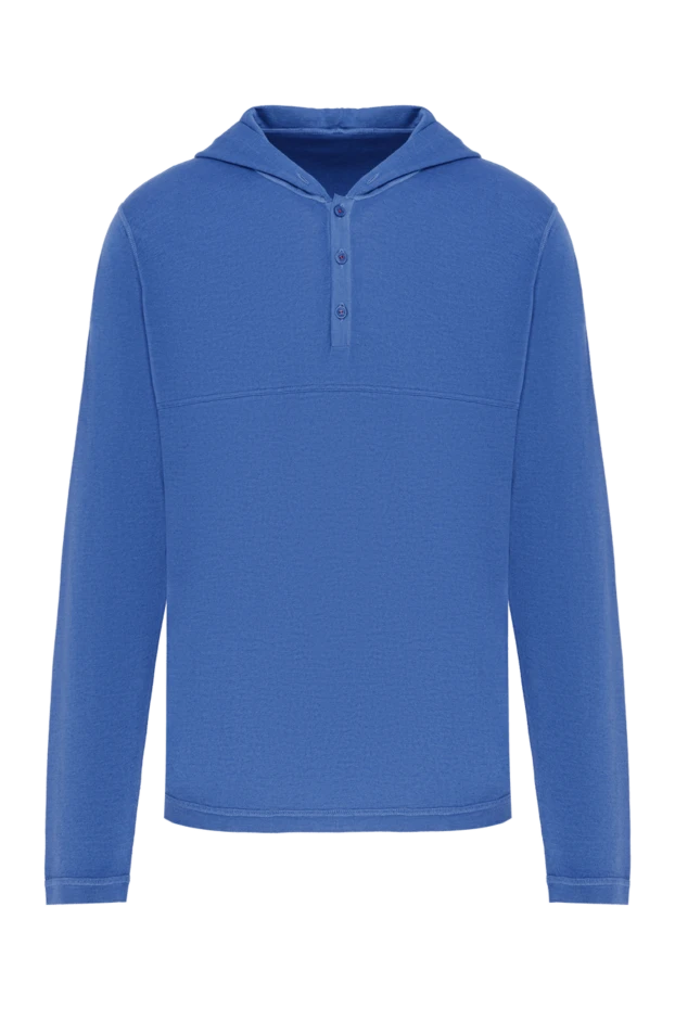 Голубая кофта из кашемира и шелка с капюшоном - фото 1