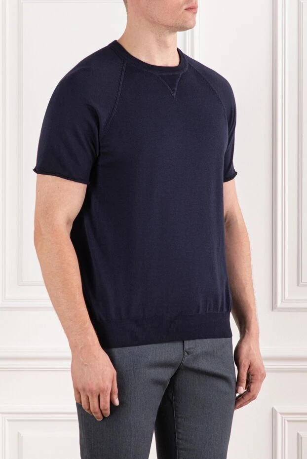 Svevo хлопковый джемпер синий мужской 178956 - фото 3