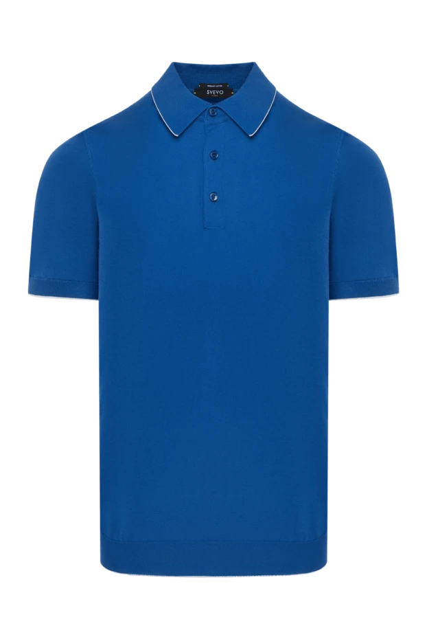 Men's blue cotton polo - photo 1