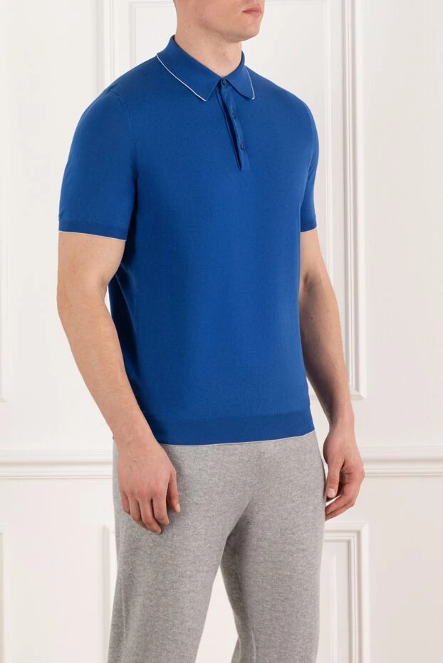 Svevo синее поло из хлопка мужское 178957 - фото 3