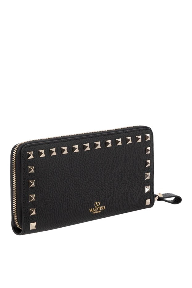 Valentino портмоне из натуральной кожи женское черное 178971 - фото 3