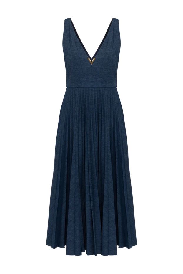 Valentino woman women's blue cotton and polyester dress купить с ценами и фото 178973 - photo 1