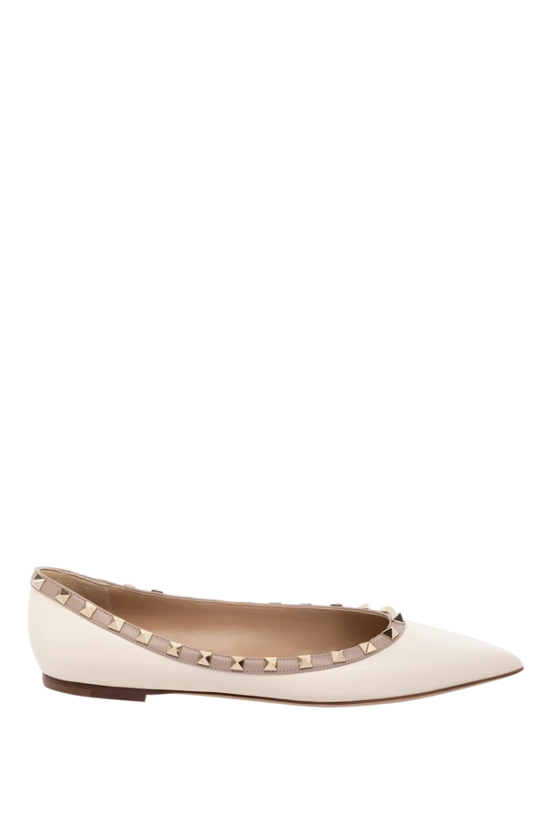 Valentino woman women's flat shoes made of genuine leather, beige купить с ценами и фото 178974 - photo 1