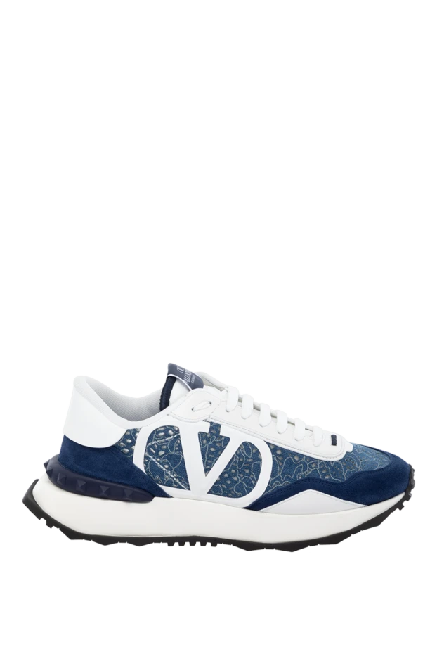 Valentino woman blue cotton and suede sneakers for women купить с ценами и фото 178977 - photo 1