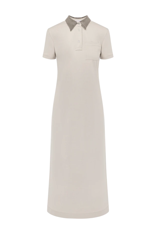 Платье поло серое из хлопка с контрастным воротником
- фото 1