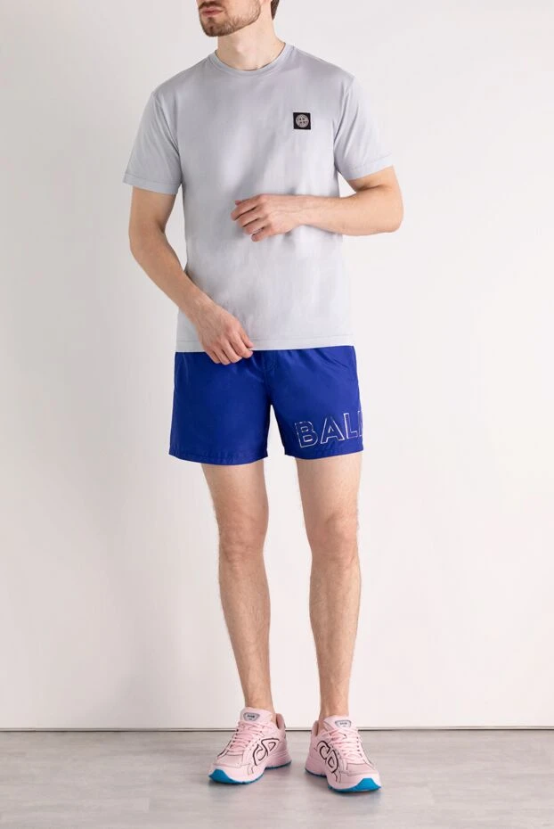 Balmain man men's blue beach shorts made of polyester купить с ценами и фото 178998 - photo 2