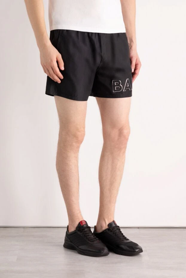 Balmain man black men's beach shorts made of polyester 179000 - photo 3