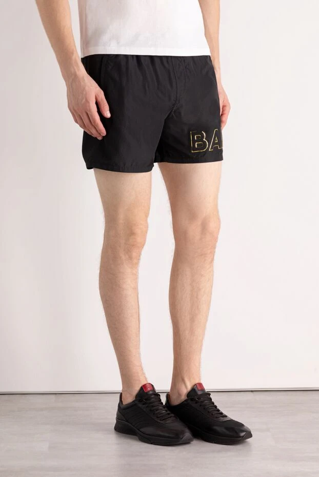 Balmain man black men's beach shorts made of polyester 179000 - photo 3