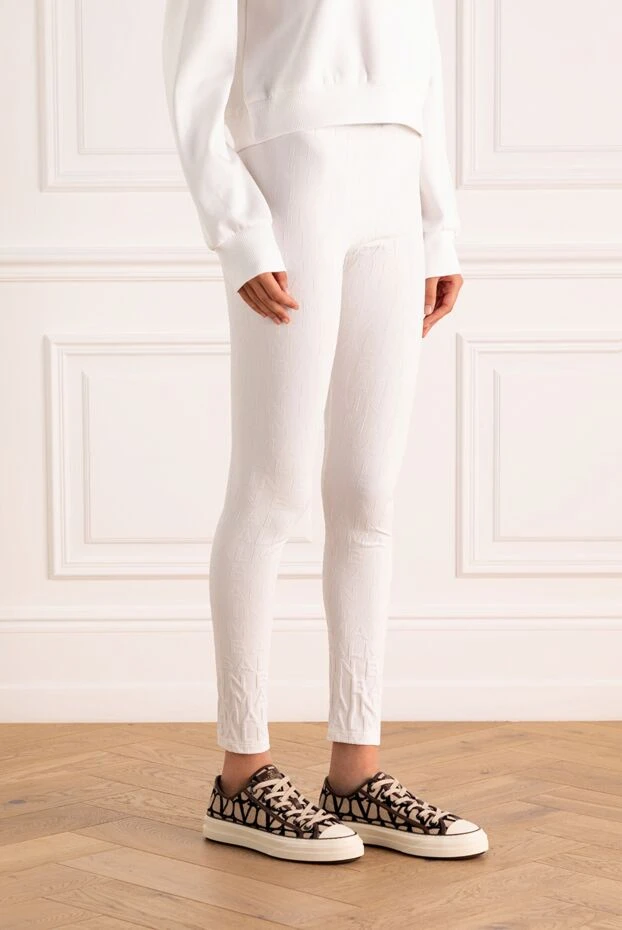 Balmain әйелдерге арналған ақ полиамид пен эластаннан жасалған леггинстер 179001 - фото 3